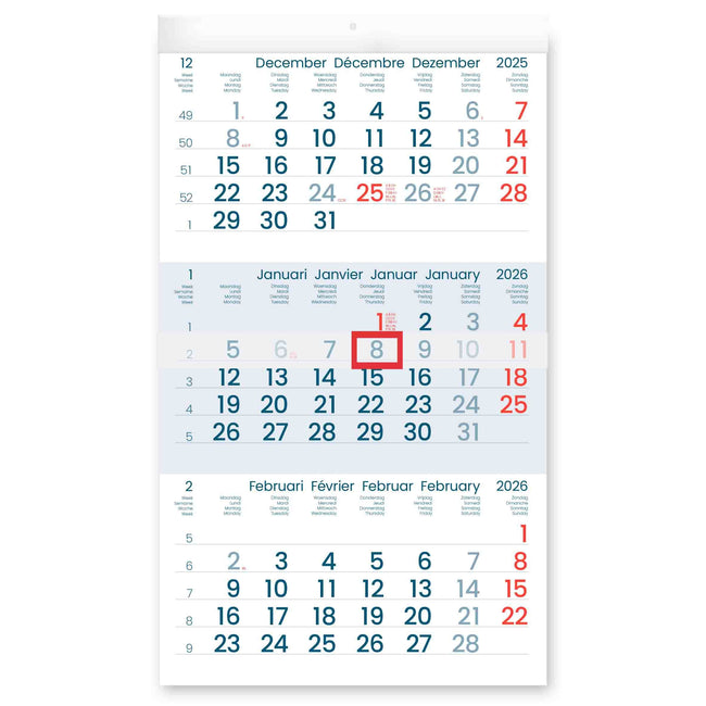 INNI - Calendrier 3 mois 2026 Manager