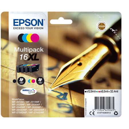 Epson - Cartucho de tinta 16XL T1636 negro + 3 colores