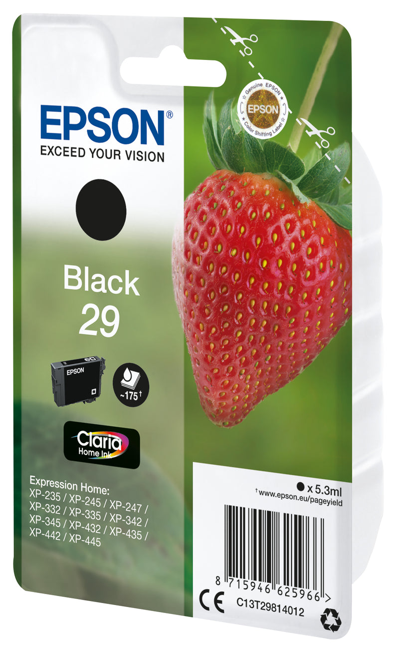Epson -  Strawberry Singlepack Black 29 Claria Home Ink