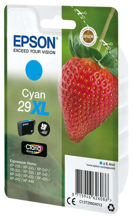 Epson -  Strawberry Singlepack Cyan 29XL Claria Home Ink