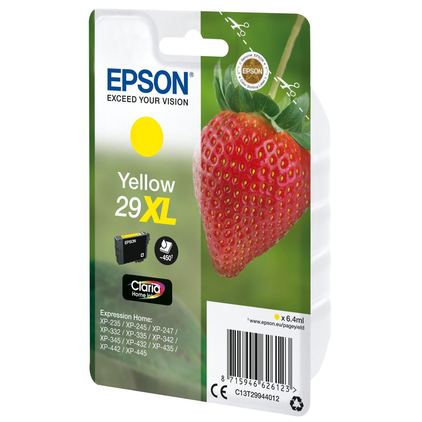 Epson -  Strawberry Singlepack Yellow 29XL Claria Home Ink