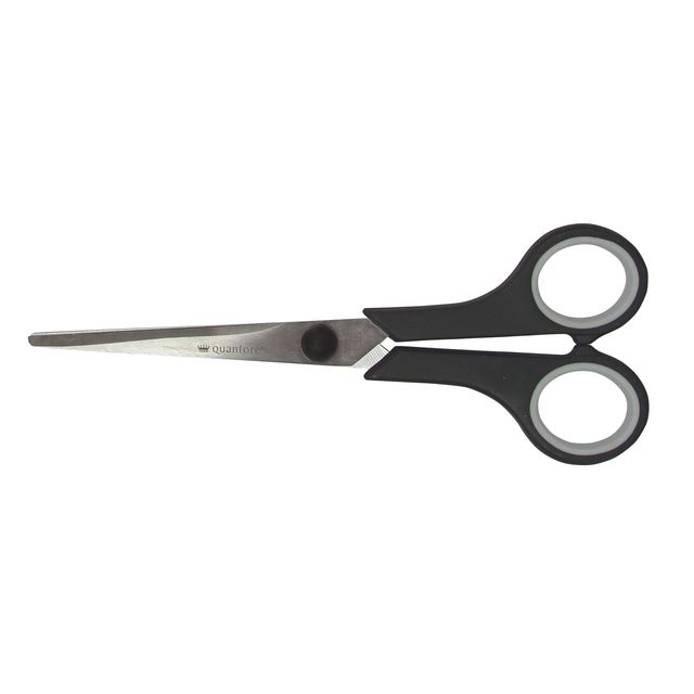 Quantore - Schere 170mm Softgrip schwarz | 12 Stück