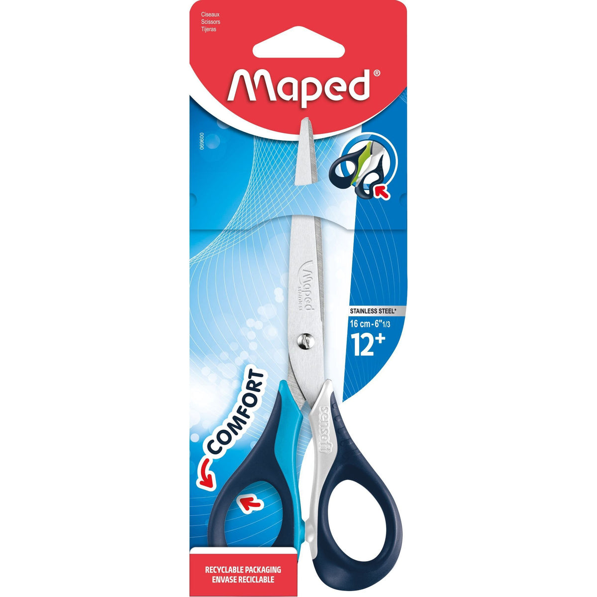 Maped -  Schaar  sensoft 16cm assorti