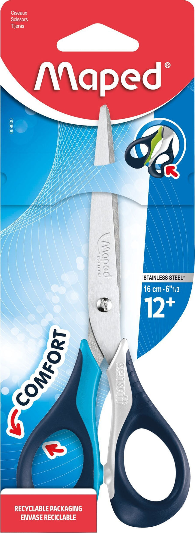 Maped -  Schaar  sensoft 16cm assorti