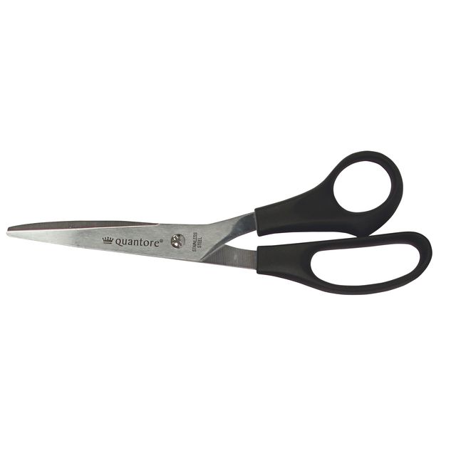Quantore - Scissors 210mm + plastic handle black | 12 pieces
