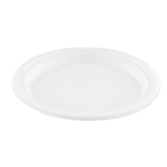 Conpax -   bord, uit suikerriet, 23 cm, wit, pak van 50 stuks