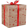 Klika - Papel de regalo | 30cm | 200 metros | 70gr/m² | Notas de amor | marrón