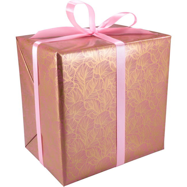 Klika - Geschenkpapier 50 cm | 200 m | 80gr/m² Blätter | Rosa/Gold