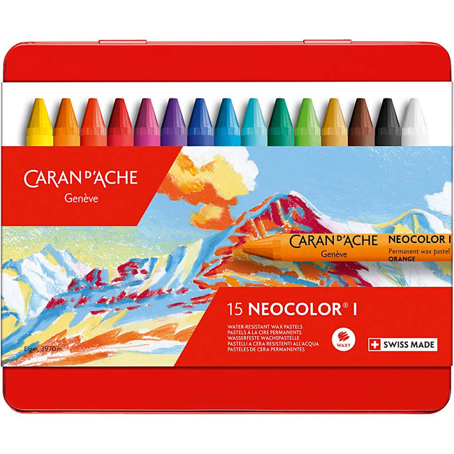Caran d'ache - Pastello a cera neocolor-I 15 pezzi assortiti