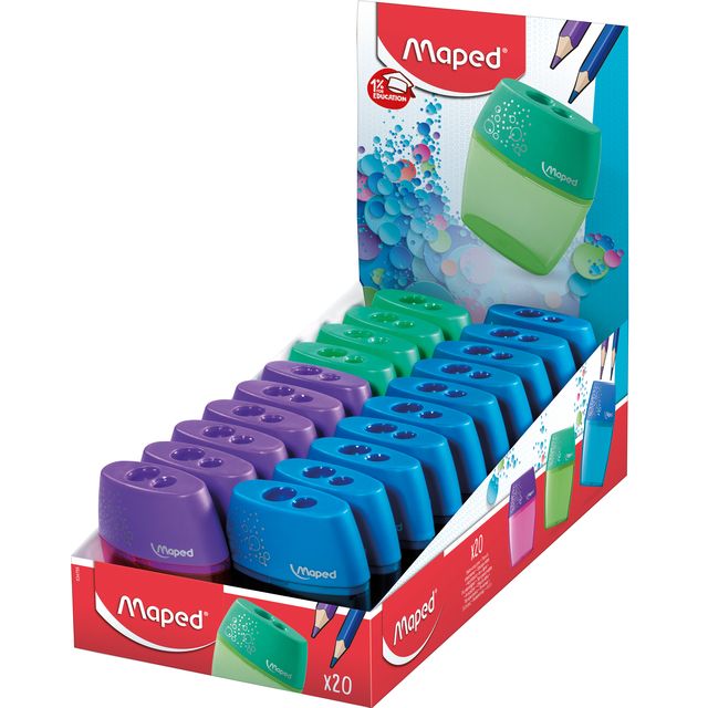 Maped -  Puntenslijper  shaker 2gaats display 20 stuks