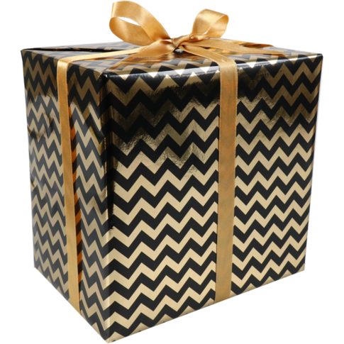 Klika - papier cadeau 50 cm | 200m | 60gr / m² Chevron | or noir