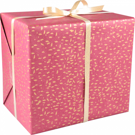 Cadeaupapier 50cm 100m 65gr/m Confetti rood - goud