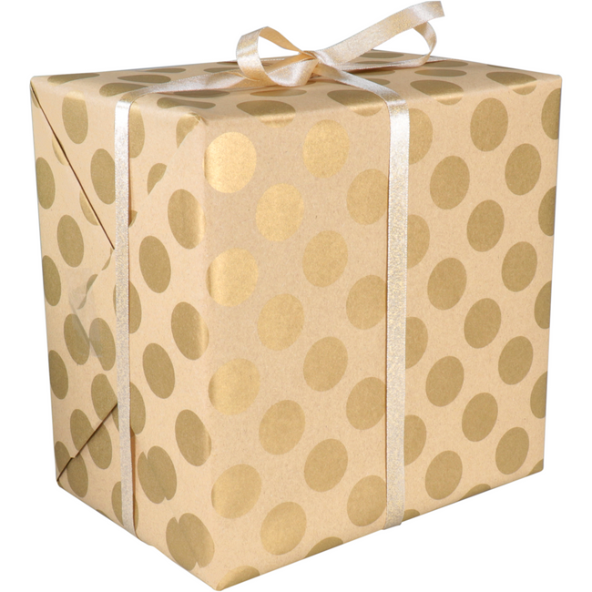 Klika - Cadeaupapier | 50cm | 200m | 65gr/m² | Dots | goud