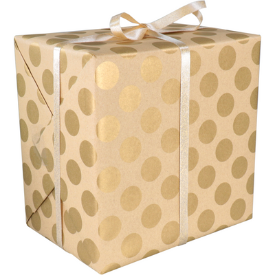 Klika - Geschenkpapier | 50cm | 200m | 65gr/m² | Punkte | Gold