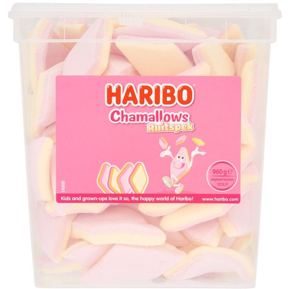 Haribo - Chamallows Tocino a cuadros, tarro de 120 piezas