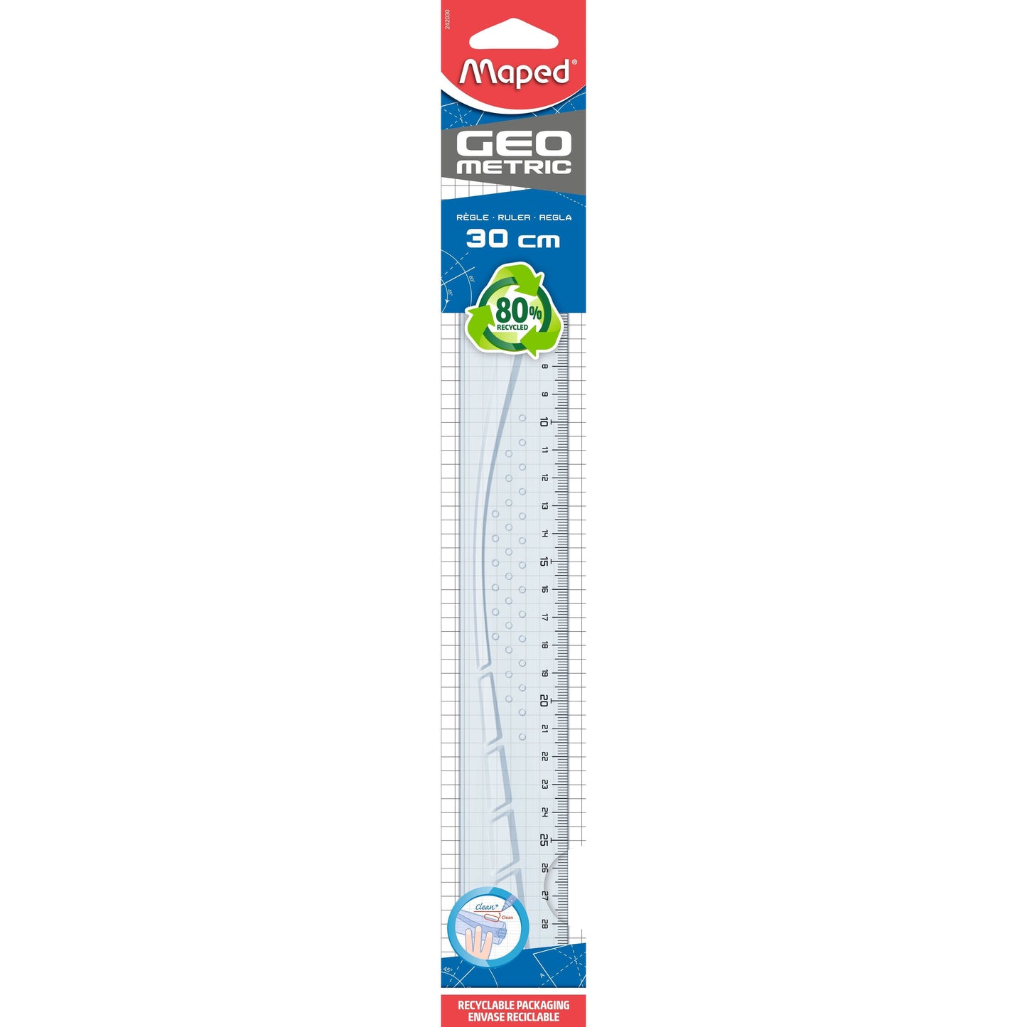 Maped - Righello geometrico 30cm trasparente