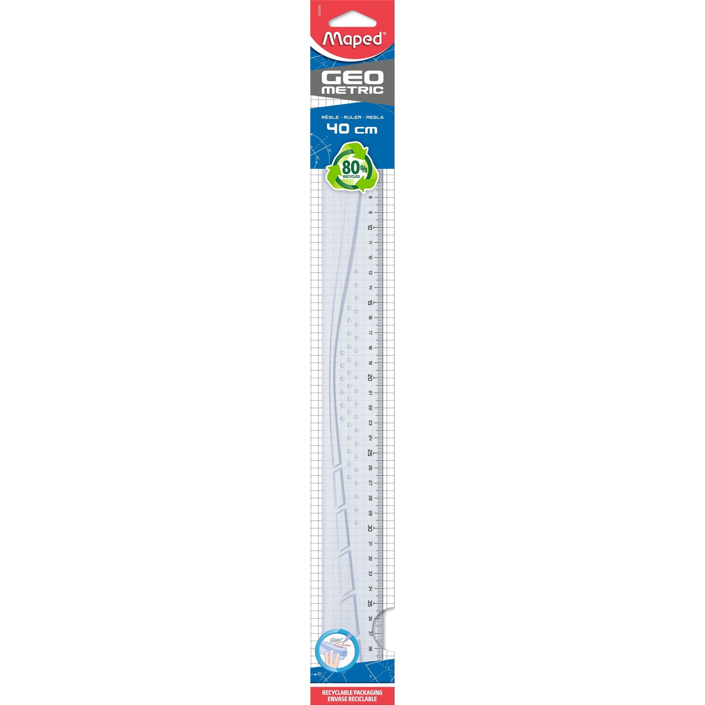 Maped - Geometrisches Lineal 40cm transparent