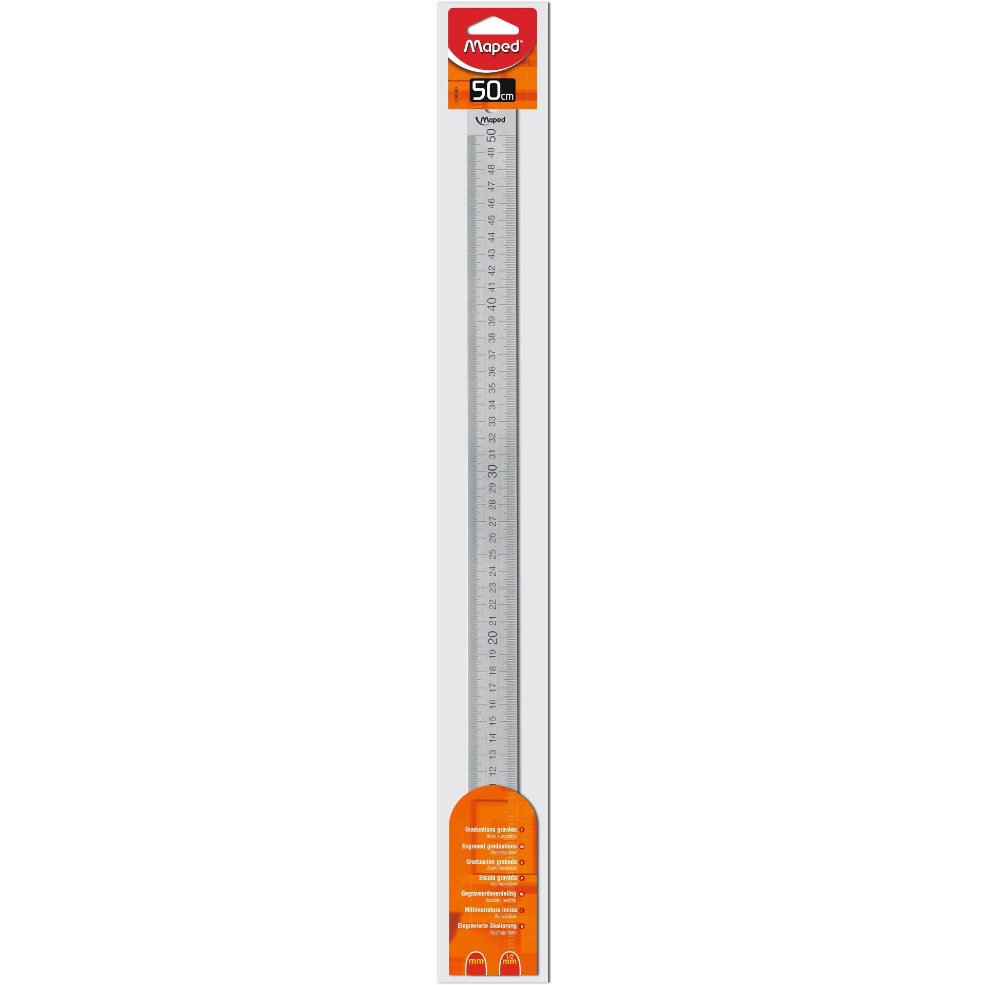 Maped - Regla metálica 50cm