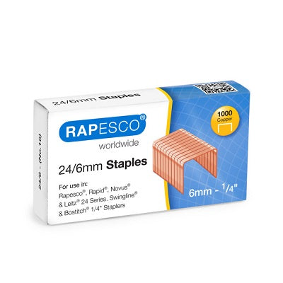 Klika - Grapas 24/6 mm cobre / caja cobre/1000 120 piezas