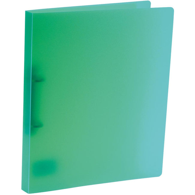 Bronyl - ring binder, for ft A4, made of PP, 2 D-rings of 15 mm, transparent green