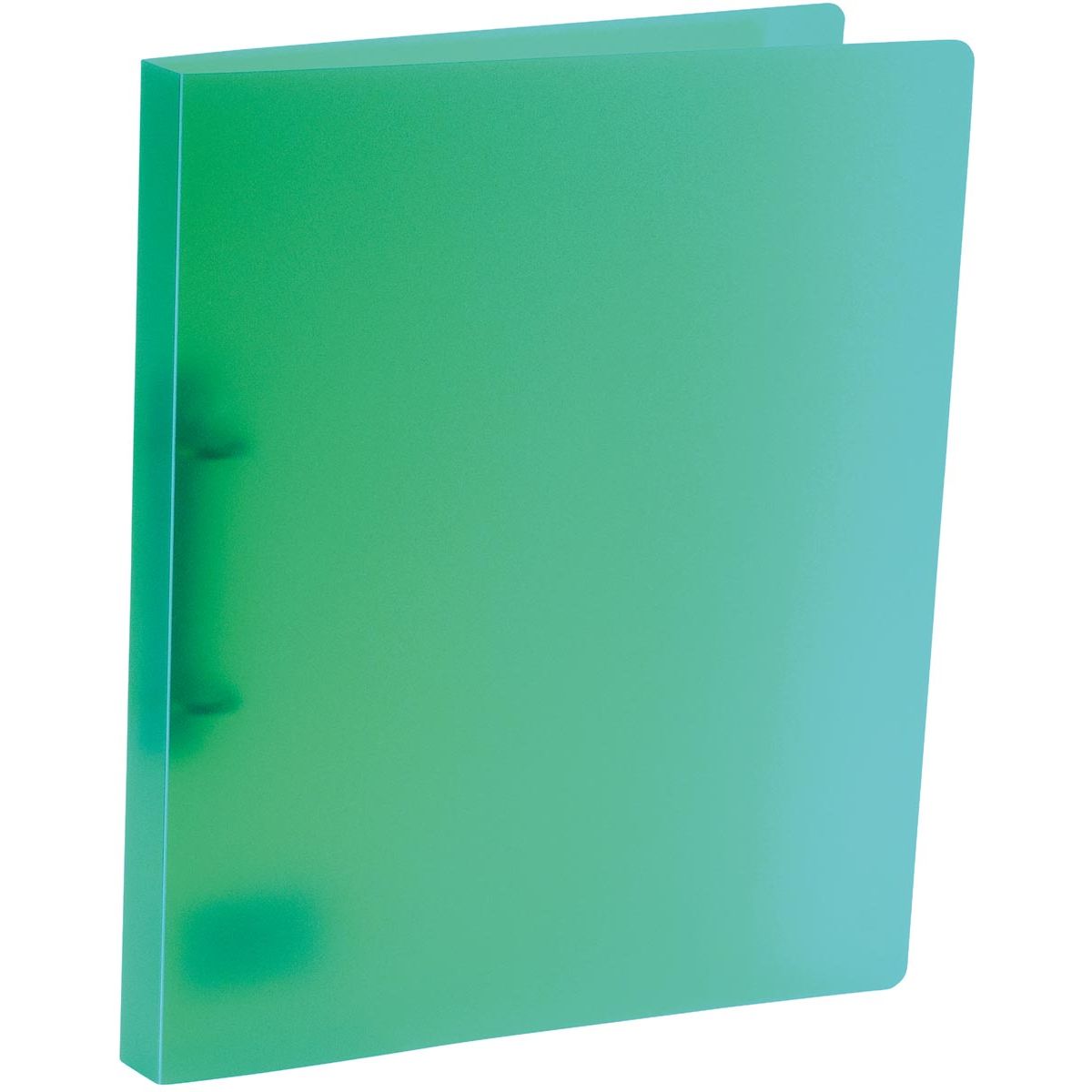 Bronyl - raccoglitore ad anelli, per piedi A4, in PP, 2 anelli a D da 15 mm, verde trasparente