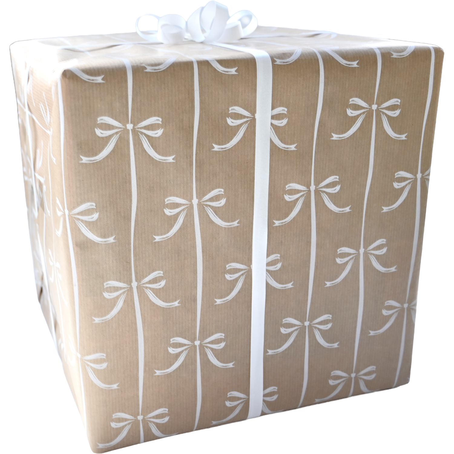 Klika -  Cadeaupapier | 50cm | 200m | 50gr/m² | Strikken | bruin/wit