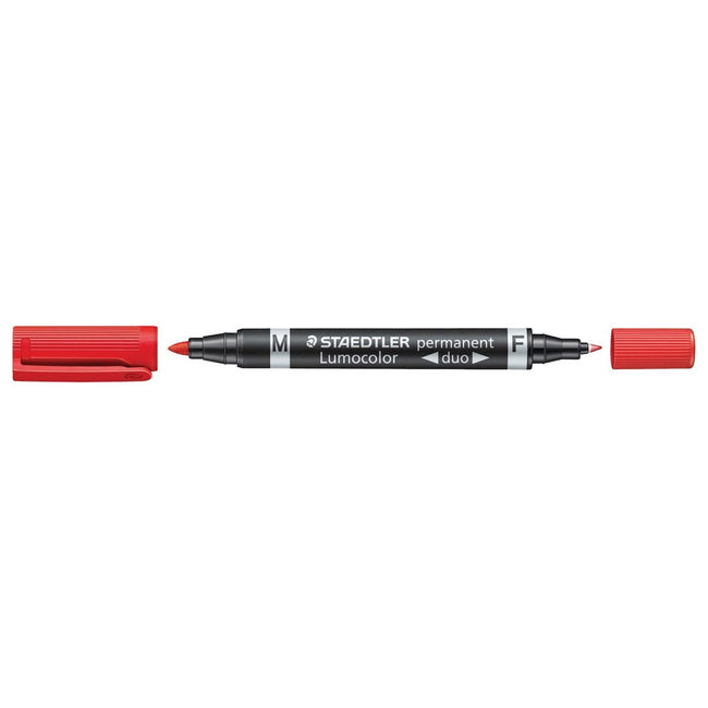 Staedtler - Lumocolor Duo 348, permanent marker, rood