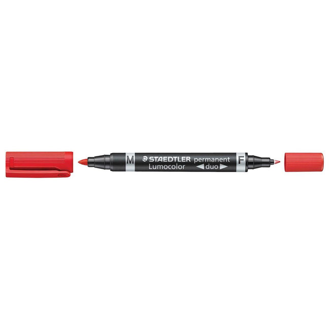 Staedtler -  Lumocolor Duo 348, permanent marker, rood