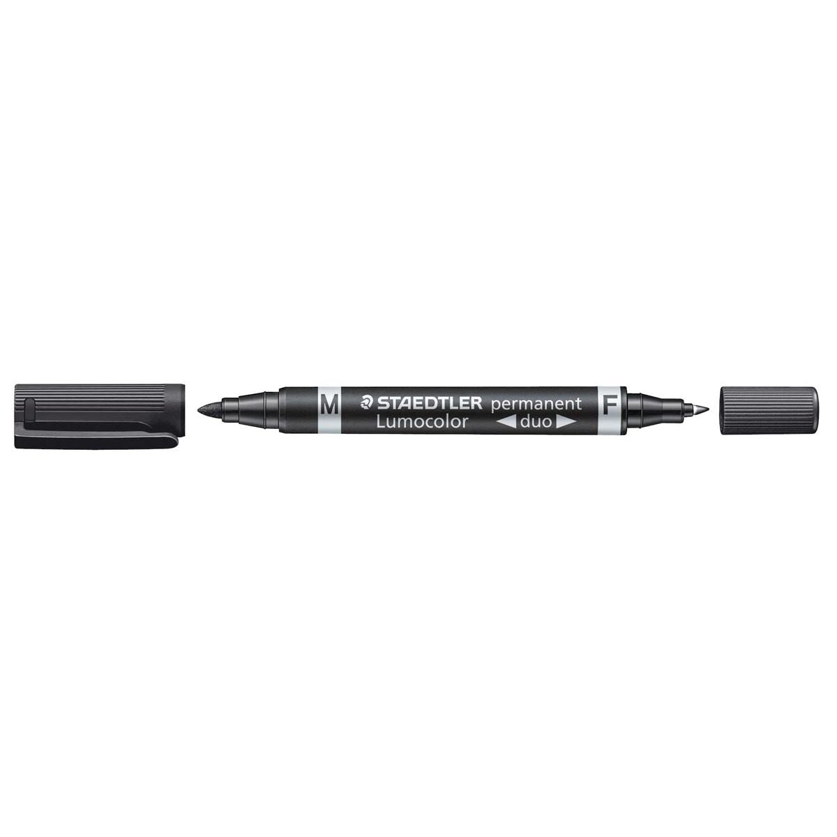 Staedtler -  Lumocolor Duo 348, permanent marker, zwart