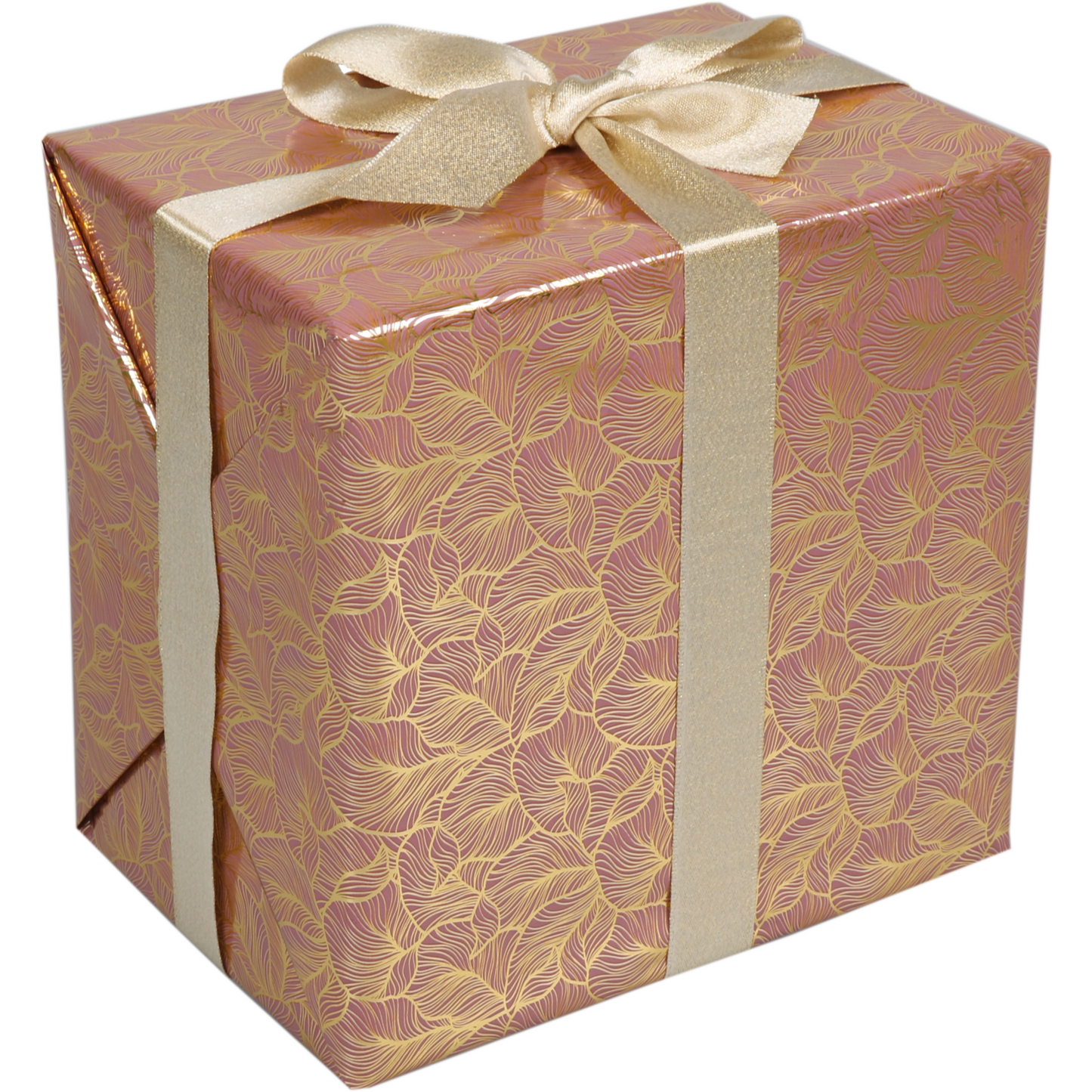 Klika - Cadeaupapier | 30cm | 200m | Leafs | roze/goud