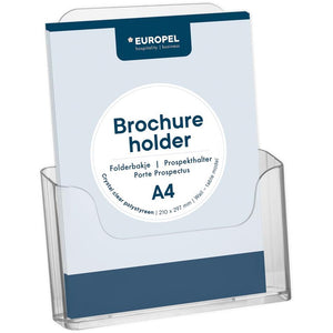Europel - Brochure holder peel table/wall A4 41mm transparent