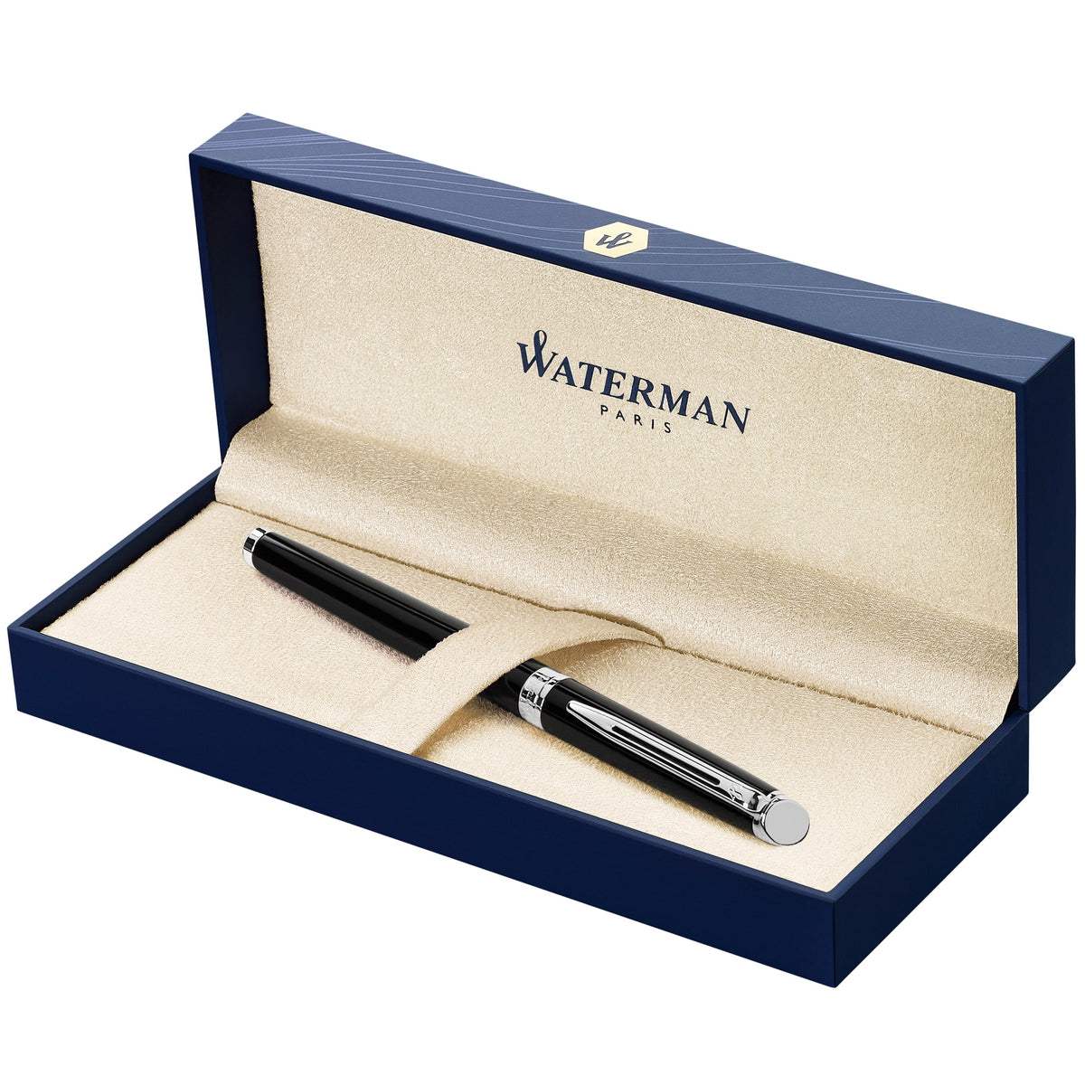 Waterman -  Rollerpen hemisp ct f lak zwart