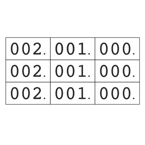 Klika - Shoe matching numbers white 3x 000-999