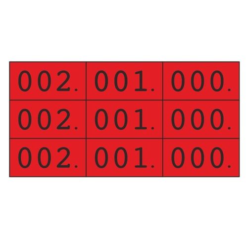 Klika - Shoe similarity number red 3x no. 000-999