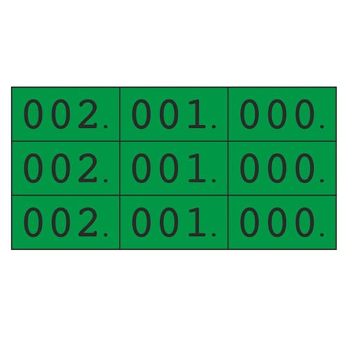 Klika -  Schoen-gelijkheidsnr groen 3x nr 000-999