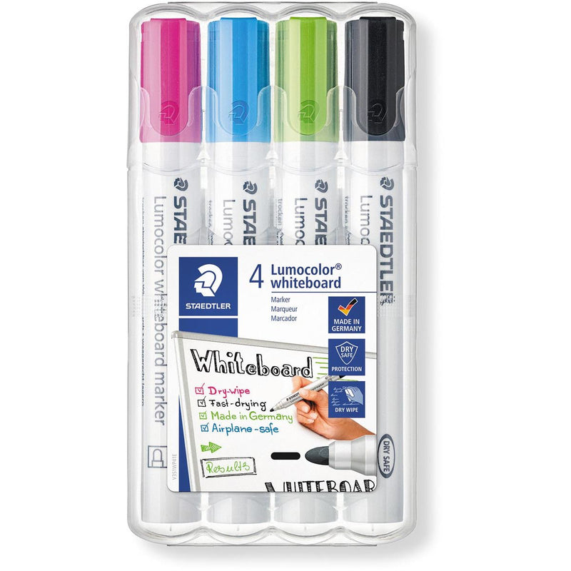 Staedtler -  Lumocolor whiteboardmarker etui van 4 stuks in geassorteerde kleuren