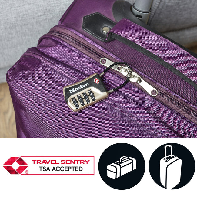 Master Lock -  Hangslot masterlock 4-cijfer tsa flex zwart 35mm