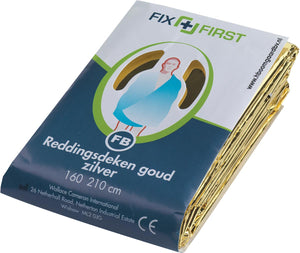 Fixfirst - Rettungsdecke Folie 160x210cm silber/gold