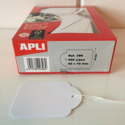 Apli - Hanging label + cord 50x70mm 400 pieces