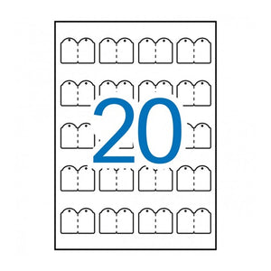 Klika - Laser label + cord 22x35 mm 50 sheets a20s 2 pieces