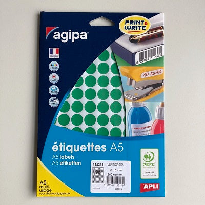 Klika - permanent folder 15mm round green 960