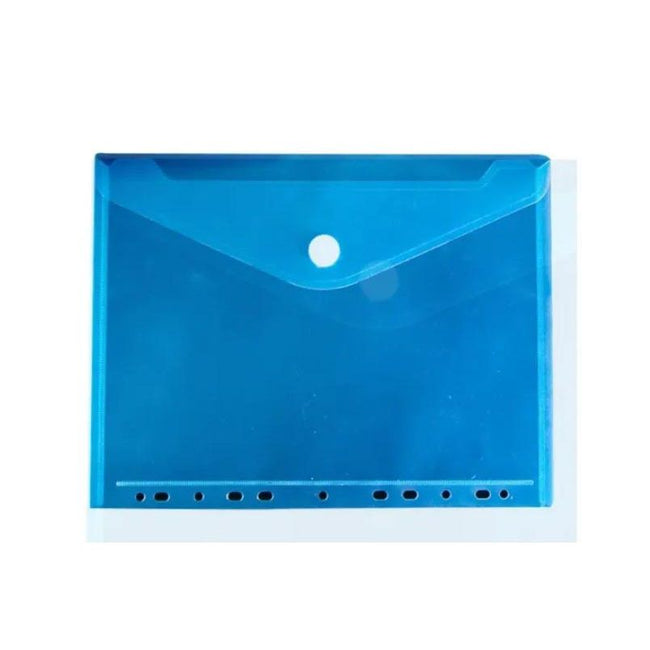 Zonder merk -  Documentenmap, met velcro sluiting, ft A4, geperforeerd, blauw, pak van 10 stuks