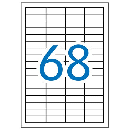 Klika - laser A4 labels 48.5x16.9mm 6800