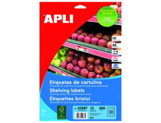 Klika - étiquette d'étagère en carton jet d'encre 25,4x67mm