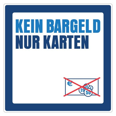 Klika - Pictogram Kein BargeldNur Karten30 stuks