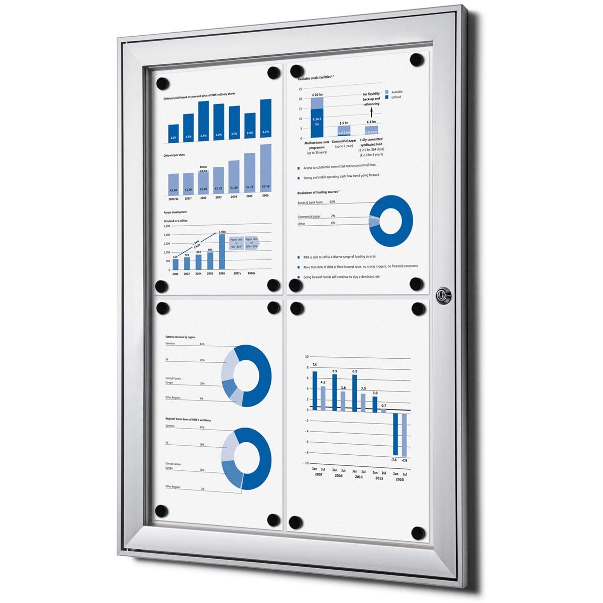 Senza marchio - Vetrina per uso interno ed esterno, ft 4 x A4 (670 x 500 mm)
