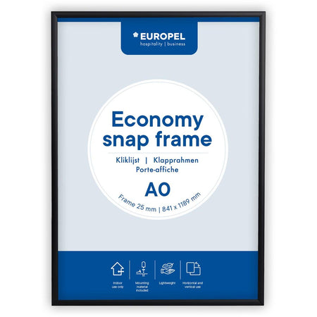 Europel - pel Click frame Economy, frame 25 mm, ft A0, black