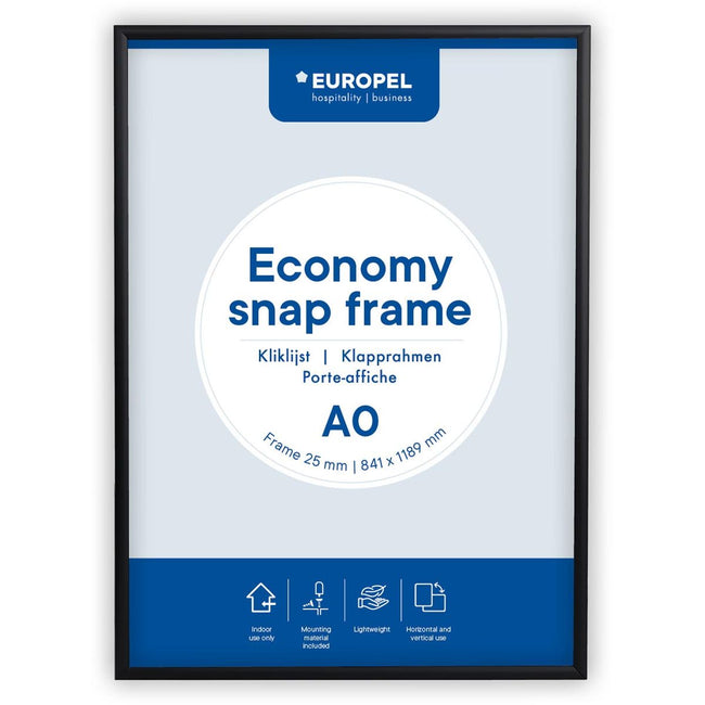 Europel - pel Click frame Economy, cadre 25 mm, ft A0, noir