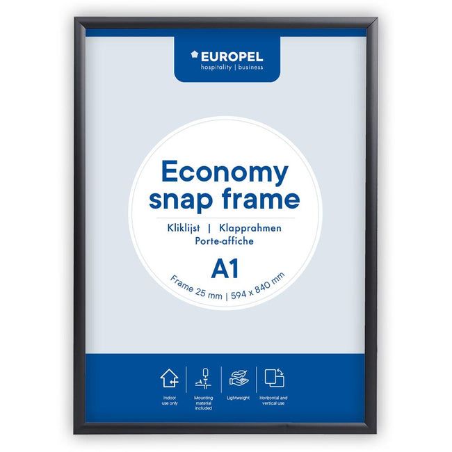 Europel - pel Click frame Economy, cadre 25 mm, ft A1, noir