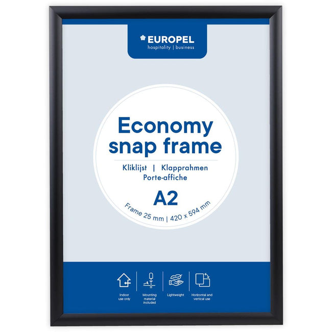 Europel - pel Click frame Economy, cadre 25 mm, ft A2, noir
